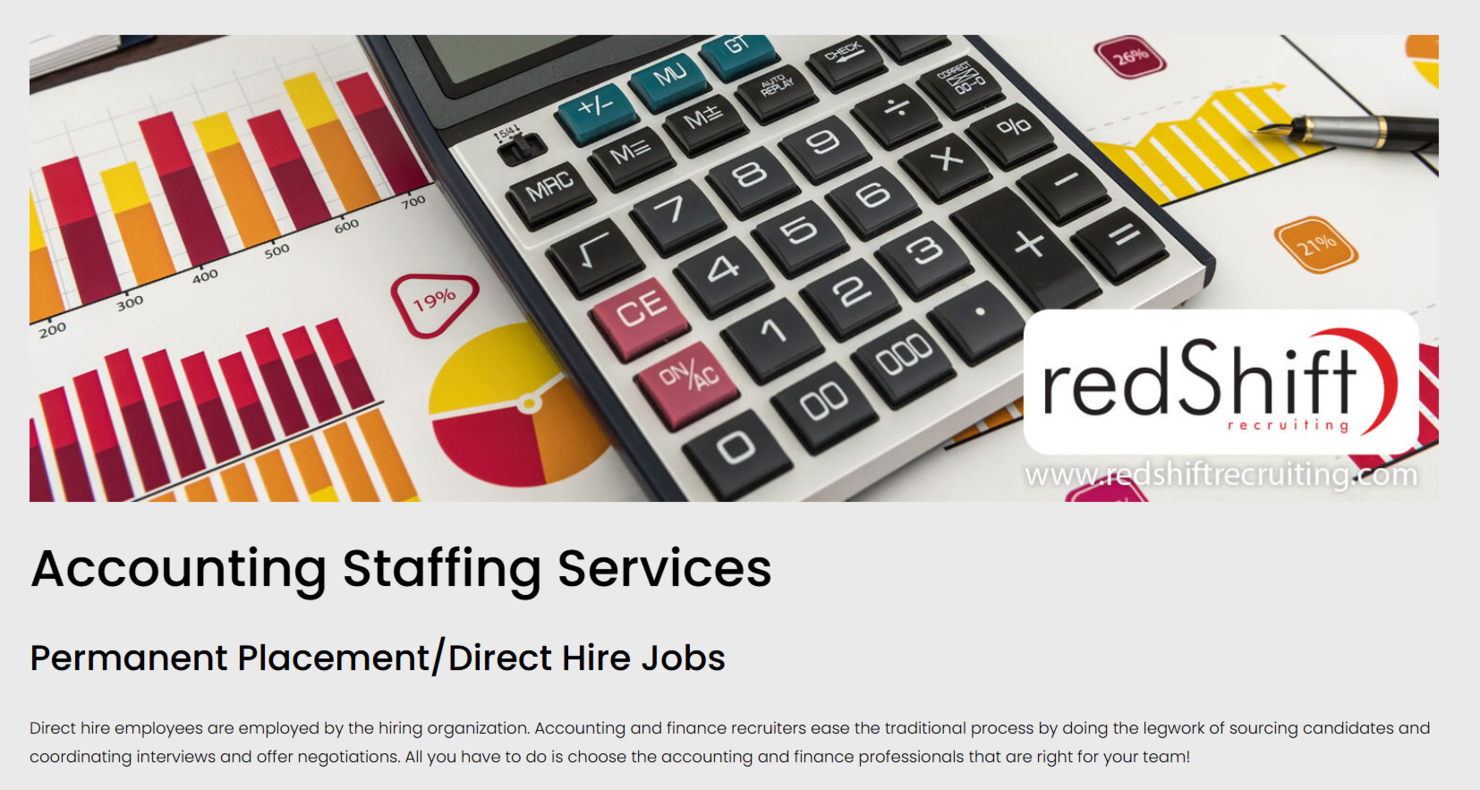 redShift Recruiting screenshot - 10 Meilleures Cabinets de Recrutement Comptable Passés en Revue en 2026
