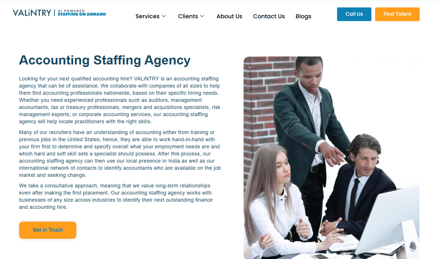 VALiNTRY Services screenshot - 10 Meilleures Cabinets de Recrutement Comptable Passés en Revue en 2026