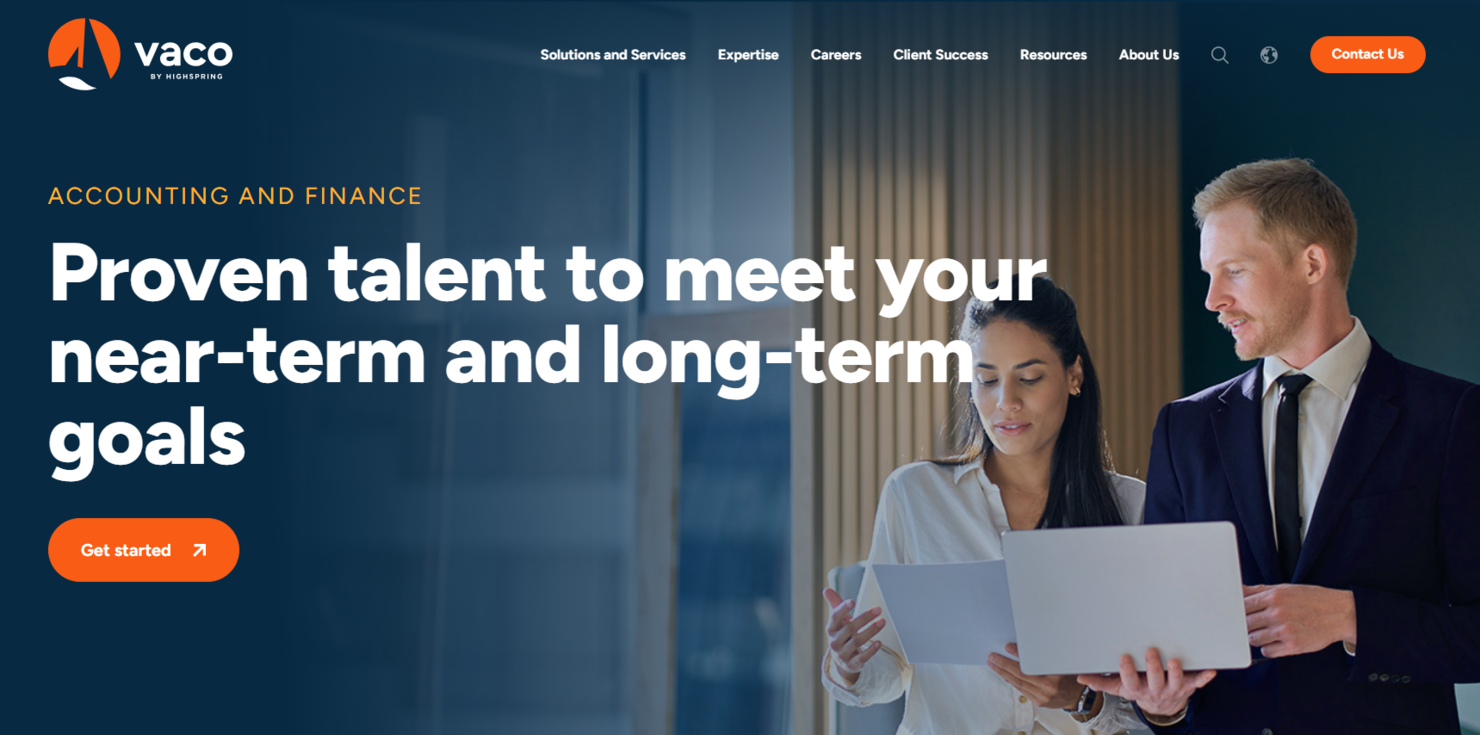 Vaco screenshot - 10 Meilleures Cabinets de Recrutement Comptable Passés en Revue en 2026
