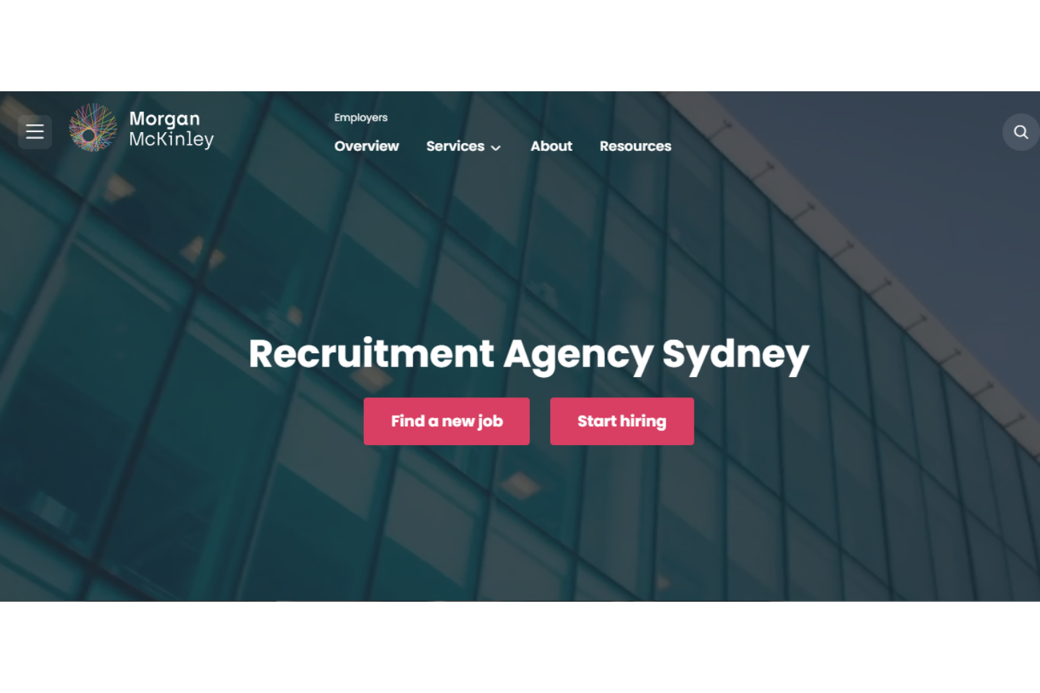 Morgan McKinley screenshot - 18 meilleures agences de recrutement à Sydney analysées en 2026