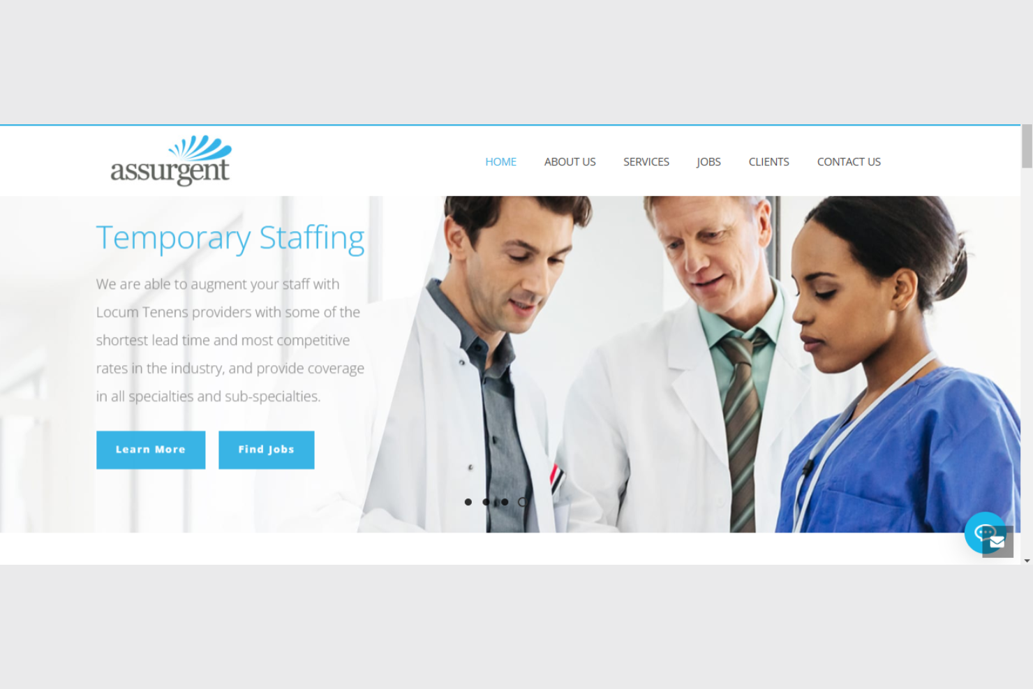 Assurgent Medical Staffing screenshot - 10 Meilleures Entreprises de Recrutement en Santé Évaluées en 2026