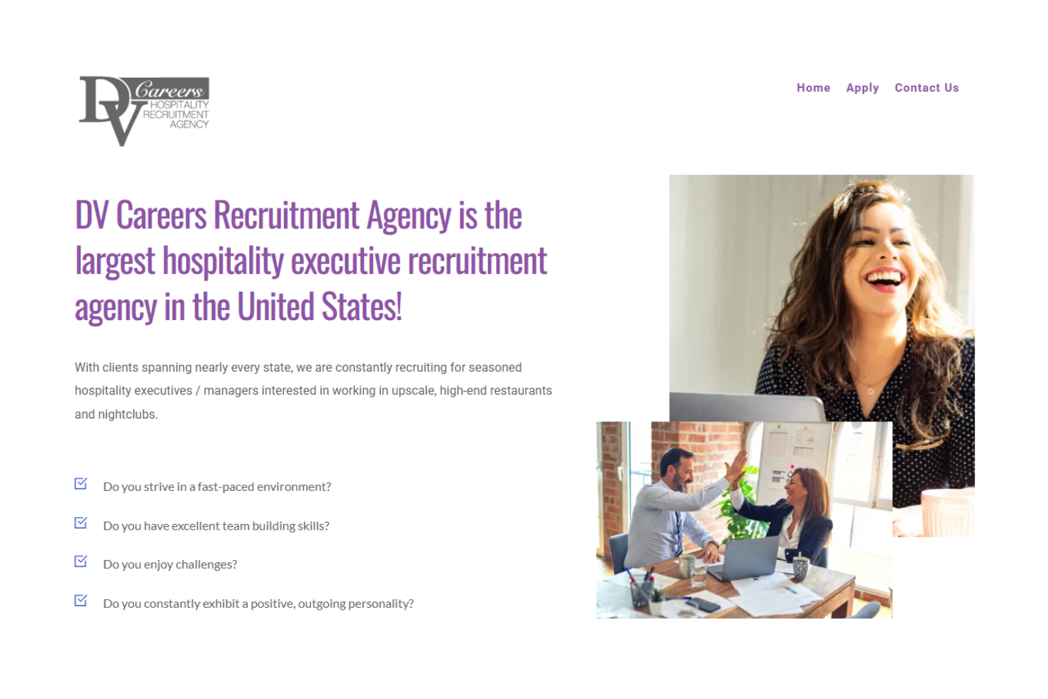 DV Careers Recruitment Agency screenshot - 13 Beste Personalvermittlungsagenturen für das Gastgewerbe im Test 2026
