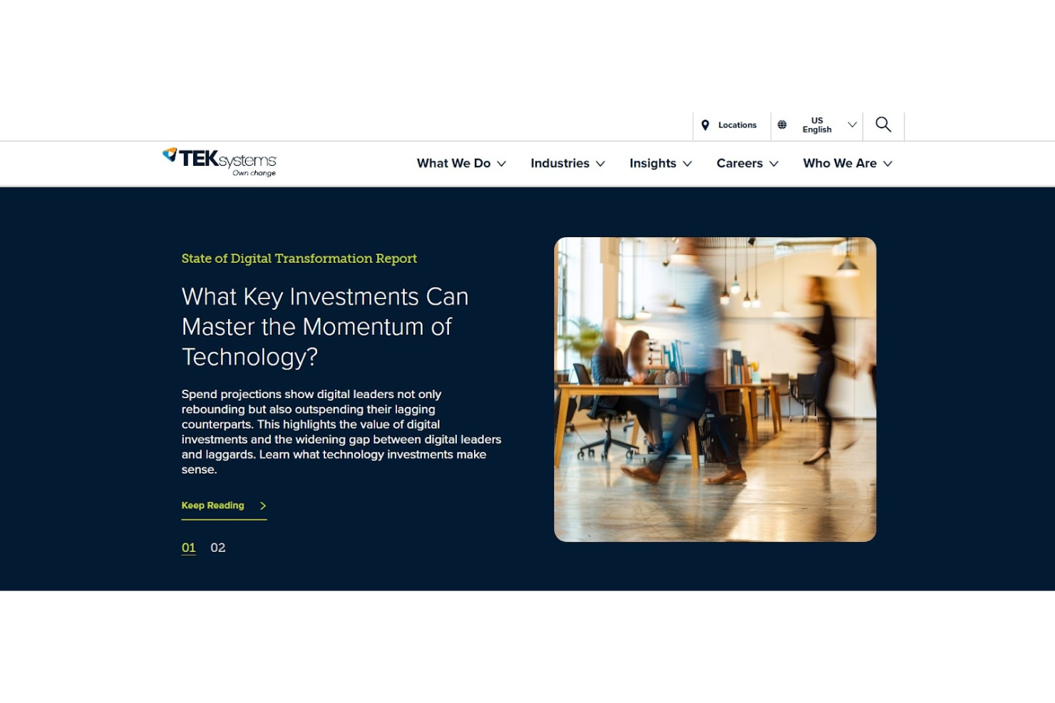 TEKsystems screenshot - 10 Beste Tech-Personalvermittlungsfirmen im Test 2026