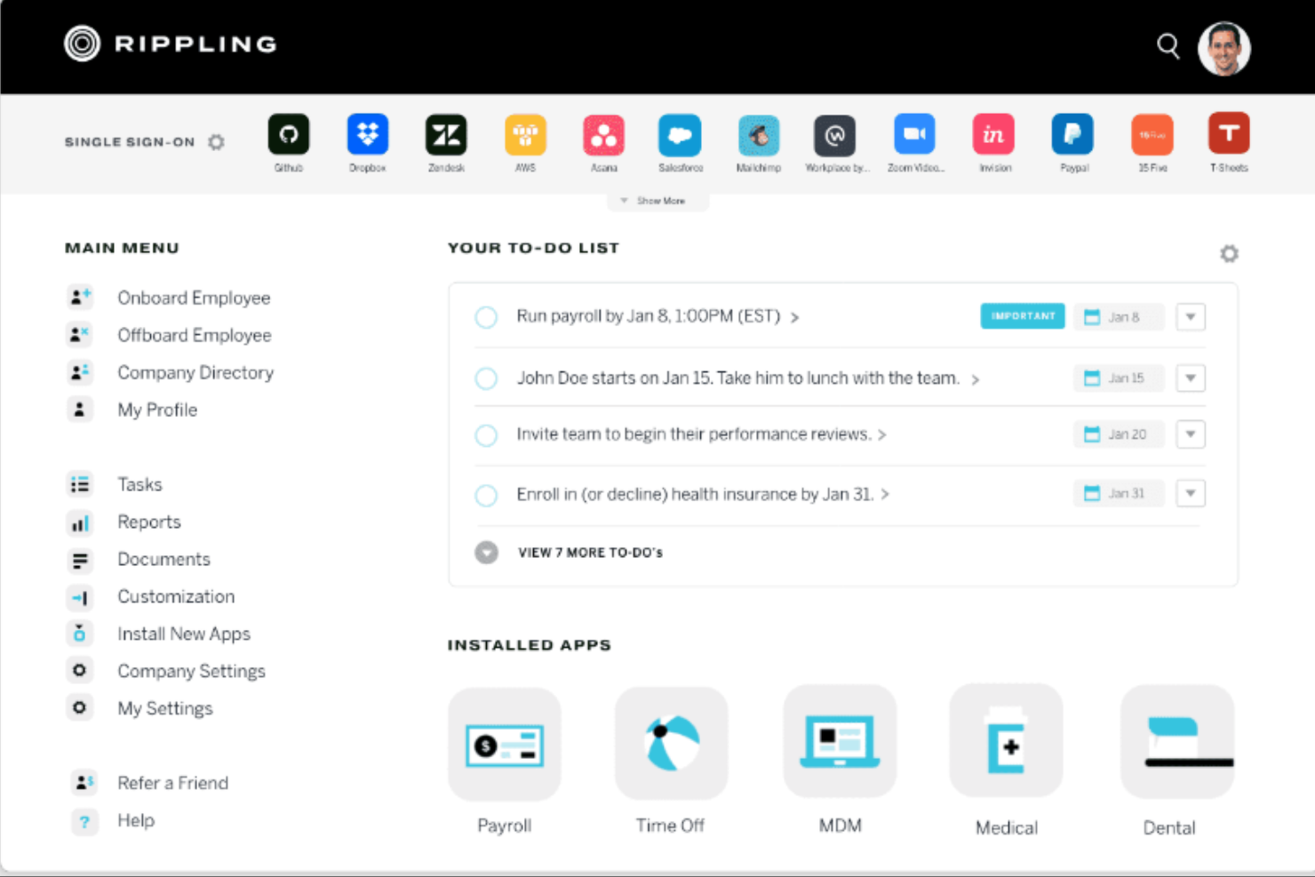 Rippling screenshot - 19 Beste Paycor-Alternativen im Jahr 2026 getestet
