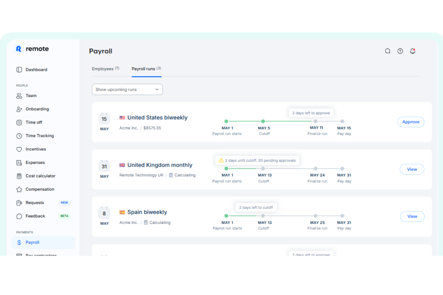 Remote screenshot - 10 Meilleures Alternatives à Justworks Passées en Revue en 2026