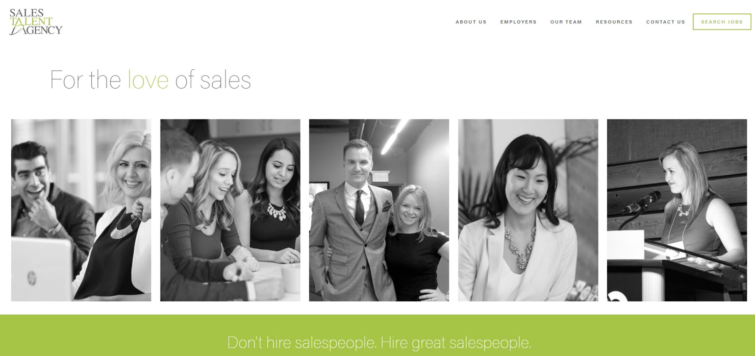 Sales Talent Agency screenshot - 10 meilleures agences de recrutement commercial examinées en 2026
