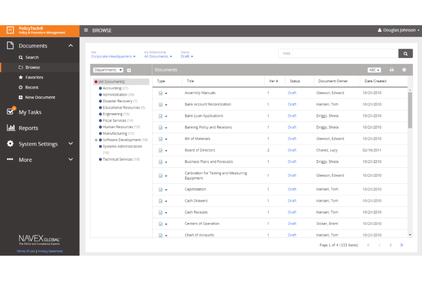 NAVEX One PolicyTech screenshot - 19 Beste Software für Richtlinienmanagement 2026: Getestet