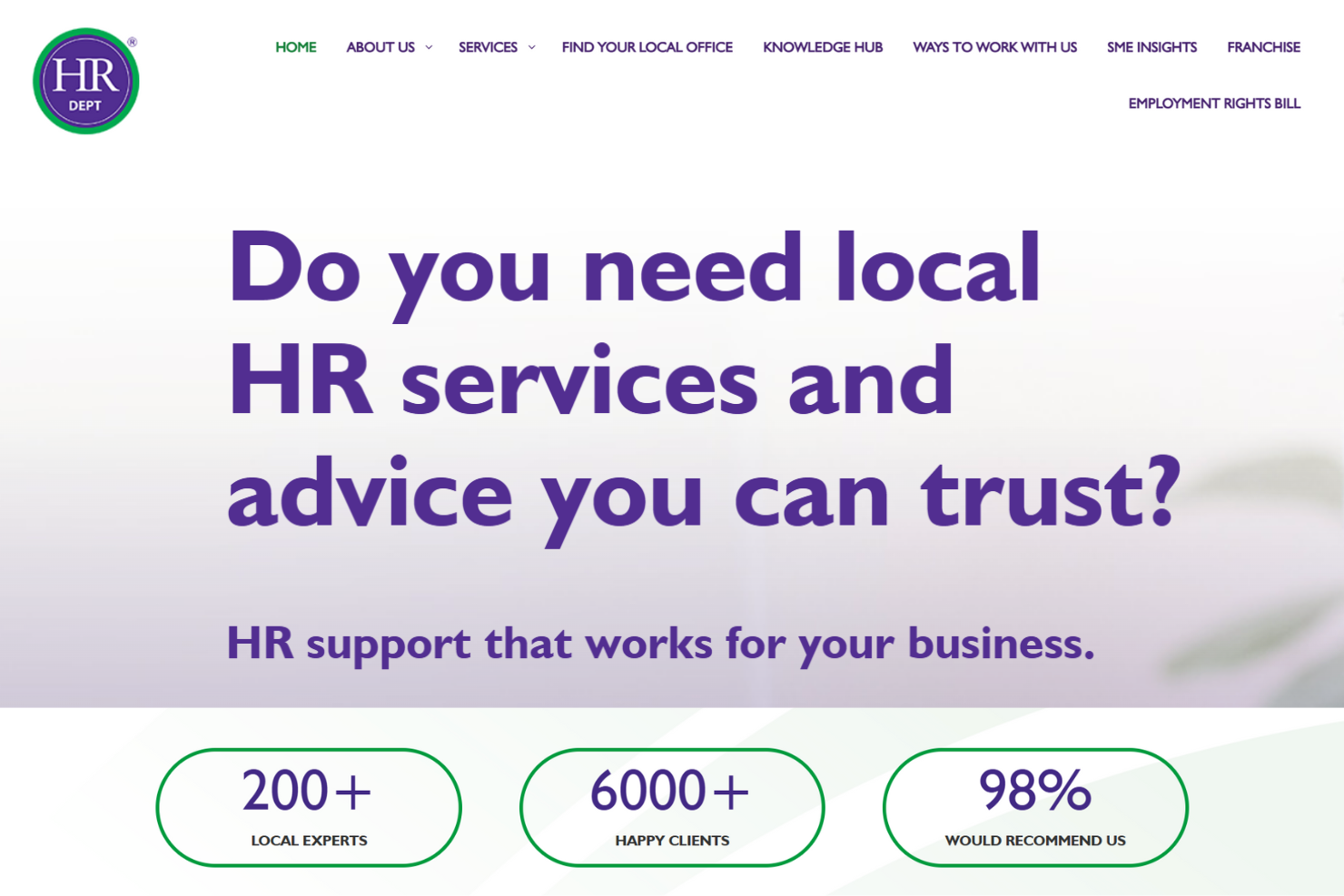 The HR Dept screenshot - 10 Beste HR-Beratungsfirmen im Vereinigten Königreich im Jahr 2026 geprüft