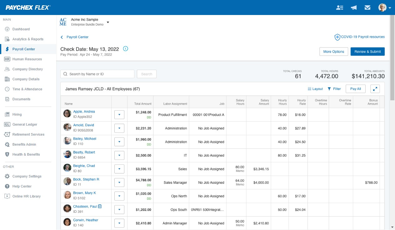Paychex Flex screenshot - 18 Beste Zoho-Alternativen im Test 2026
