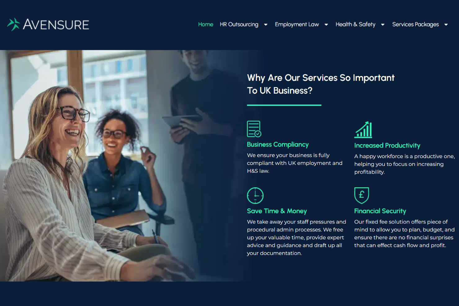 Avensure screenshot - 10 Meilleures Cabinets de Conseil RH au Royaume-Uni Passés en Revue en 2026