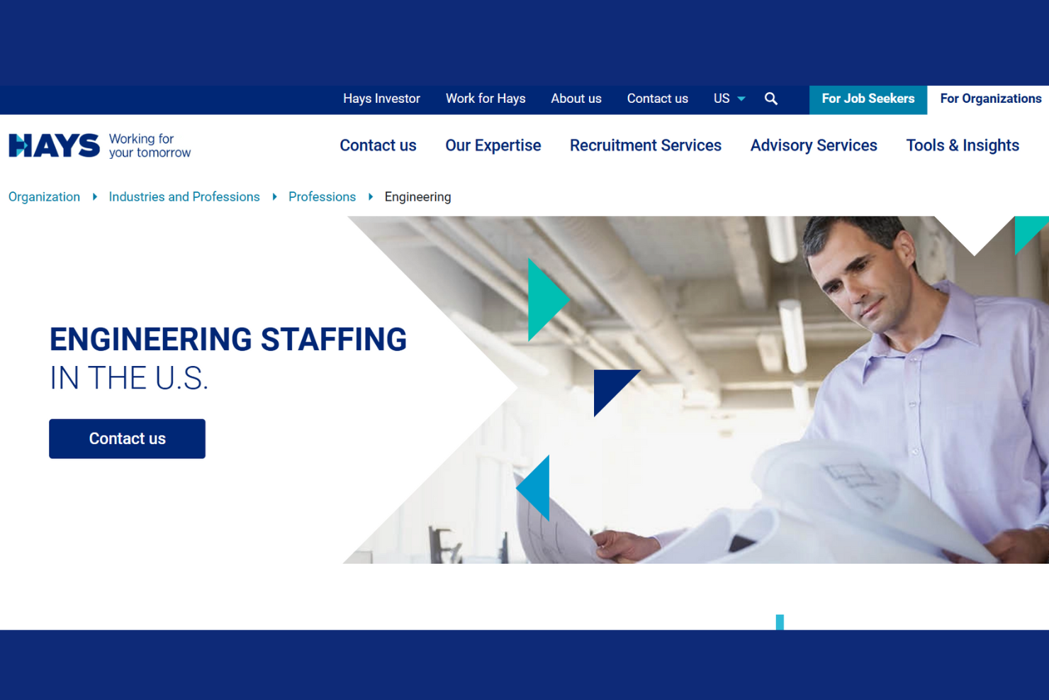 Hays screenshot - 10 Beste Ingenieur-Personalvermittlungen 2026