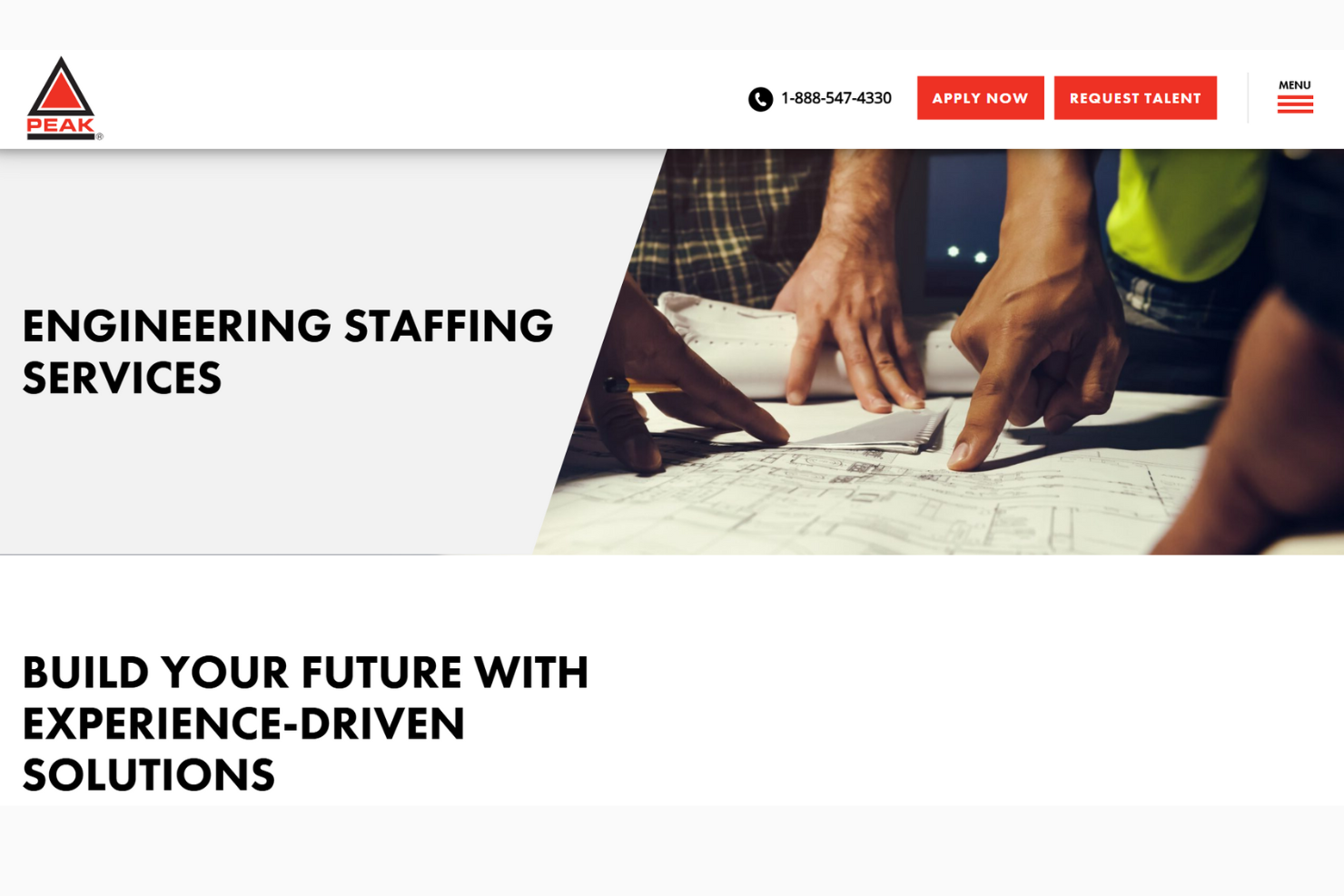 PEAK Technical Staffing screenshot - 10 meilleures agences de recrutement en ingénierie de 2026