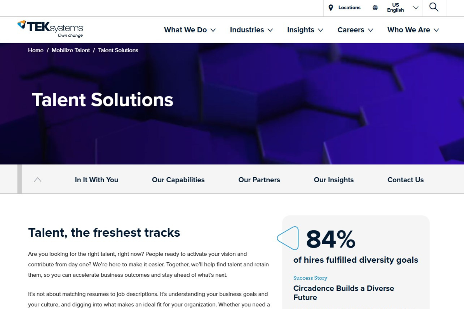 TEKsystems screenshot - 10 beste Personalvermittlungsagenturen 2026: Im Test