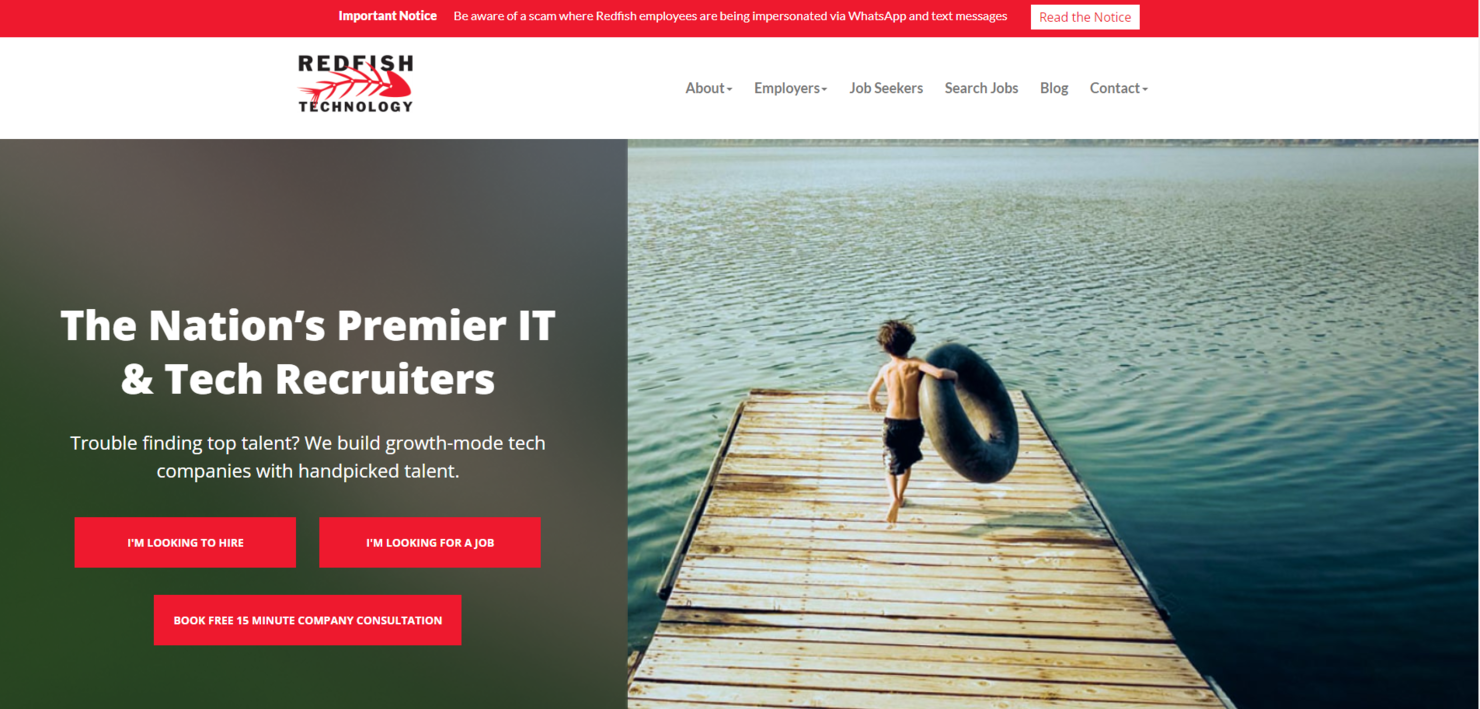Redfish Technology screenshot - 15 meilleures agences de recrutement IT évaluées en 2026