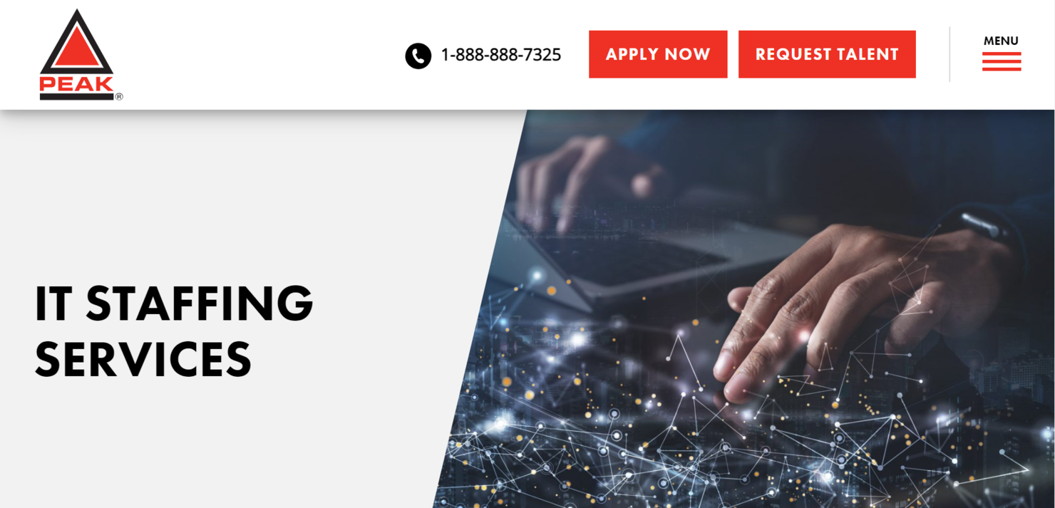 PEAK Technical Staffing screenshot - 15 besten IT-Personalagenturen im Test 2026