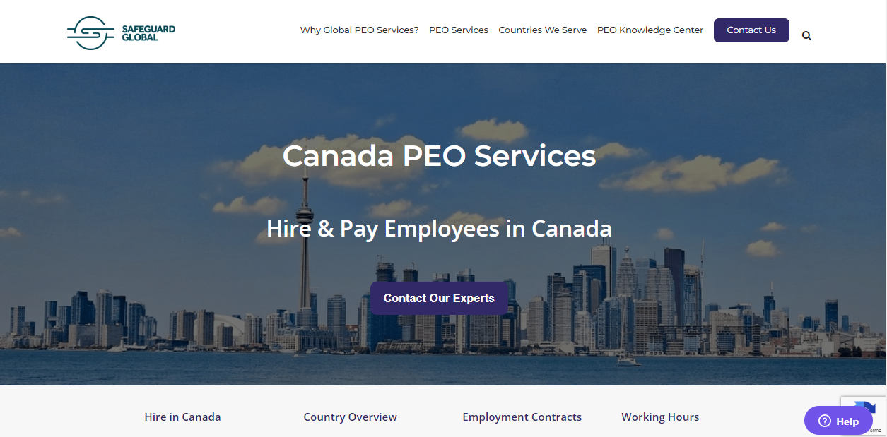 Global PEO Services screenshot - 15 beste PEO-Anbieter in Kanada 2026