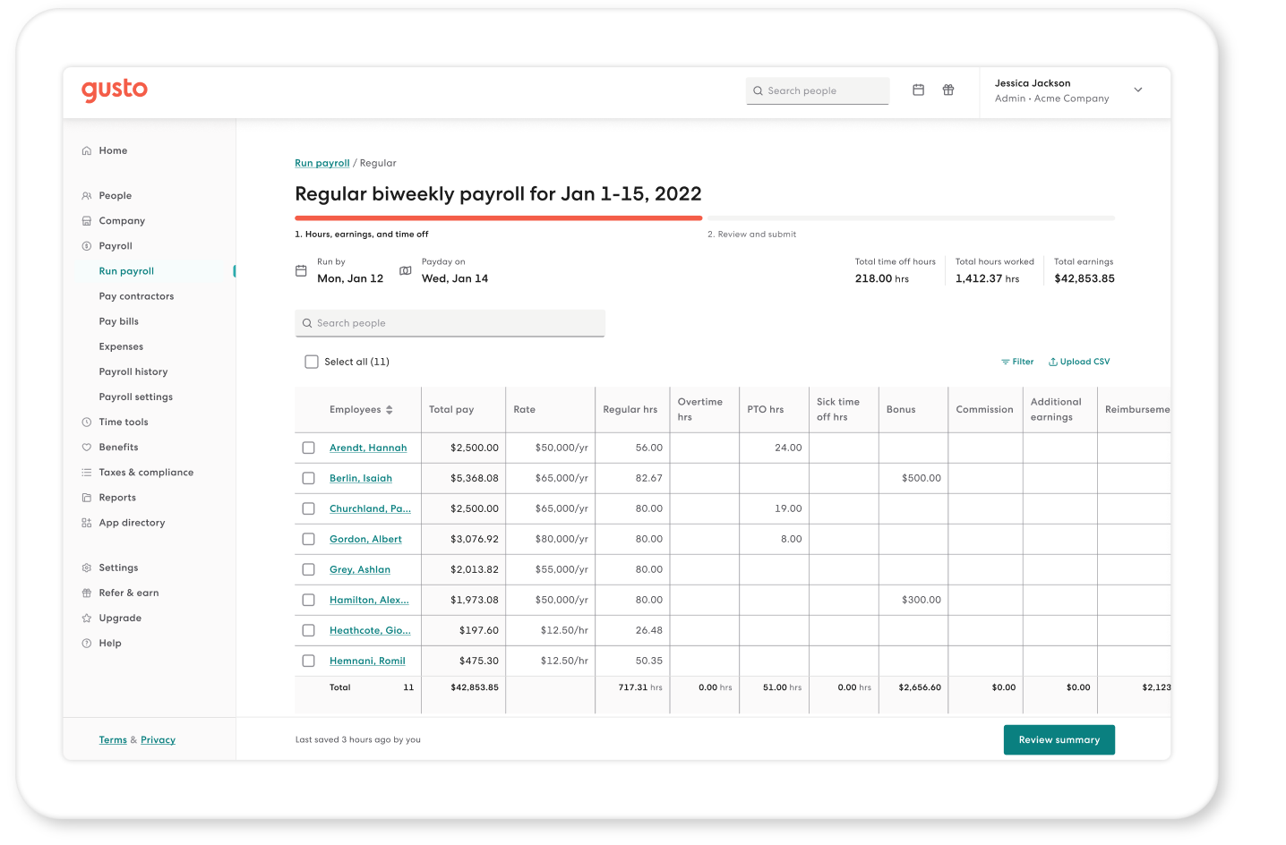Gusto screenshot - 25 Beste Core-HR-Software 2026: Bewertet &amp; Verglichen