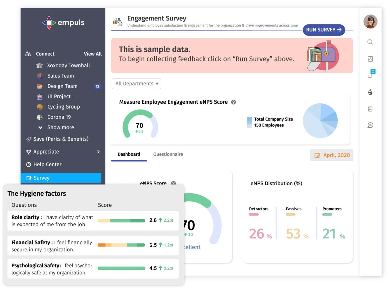 Empuls screenshot - 24 Meilleurs Logiciels de Motivation des Employés Passés en Revue en 2026