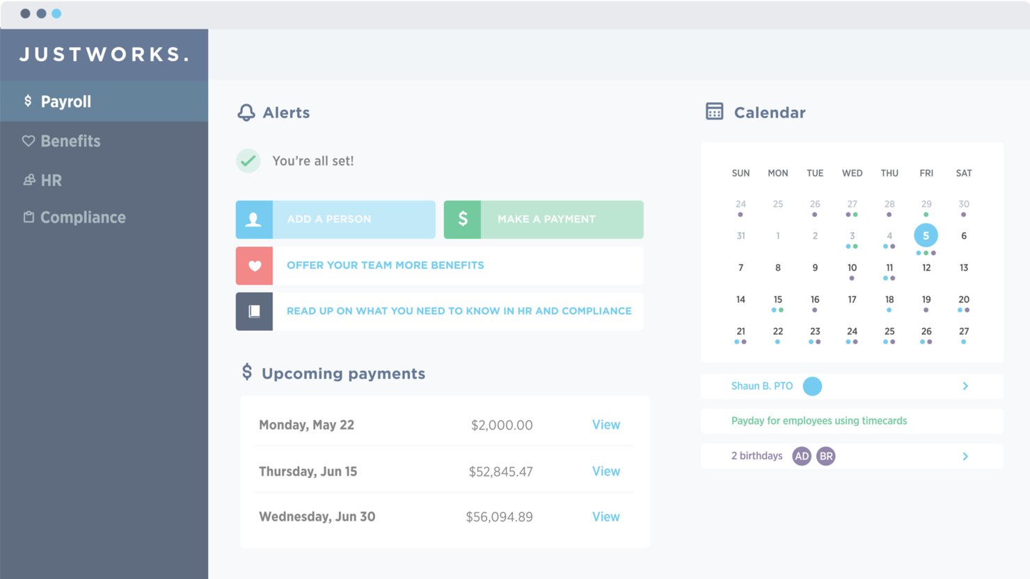 Justworks Payroll screenshot - 20 Beste Lohnabrechnungssoftware für Personalvermittlungsagenturen