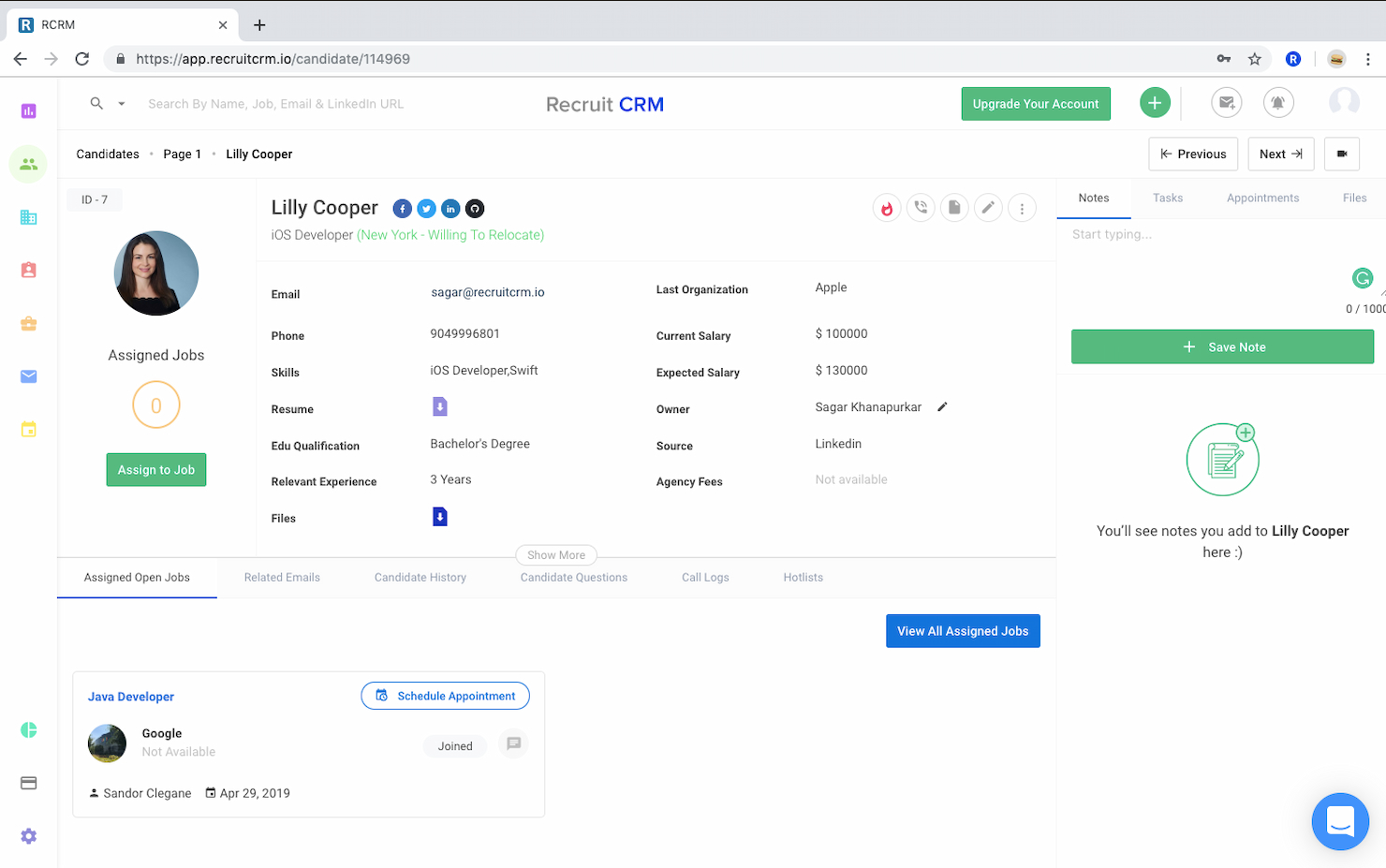 Recruit CRM screenshot - 22 meilleurs concurrents d’iCIMS pour 2026