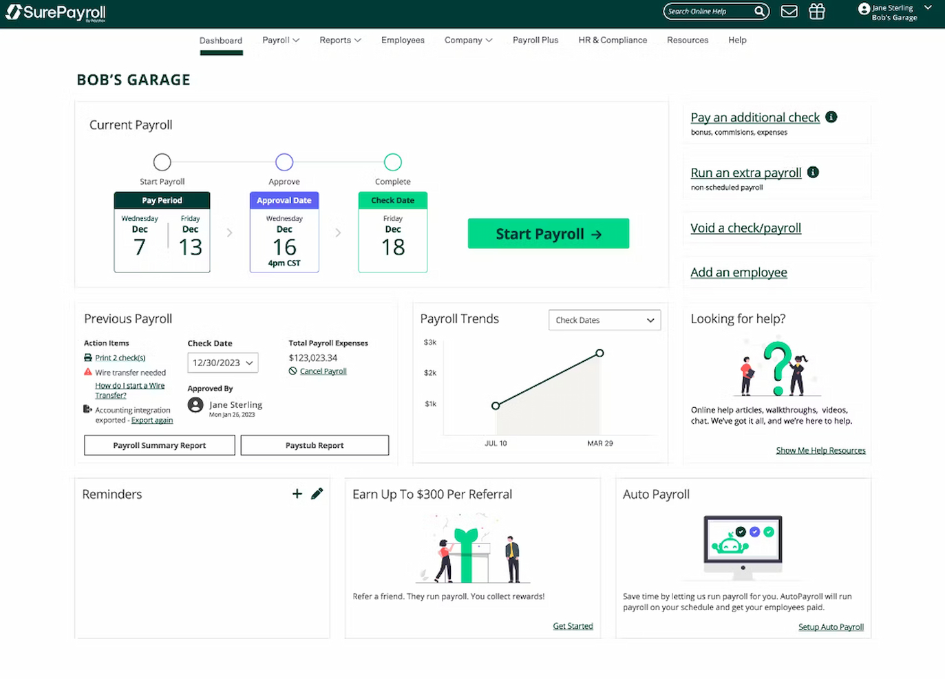 SurePayroll screenshot - 20 Meilleures Alternatives à Gusto en 2026
