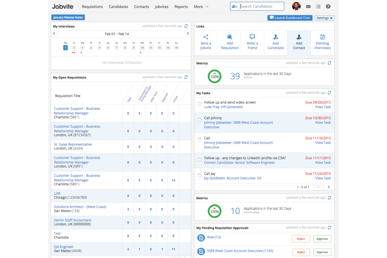 Jobvite screenshot - 20 beste Alternativen zu Lever für 2026