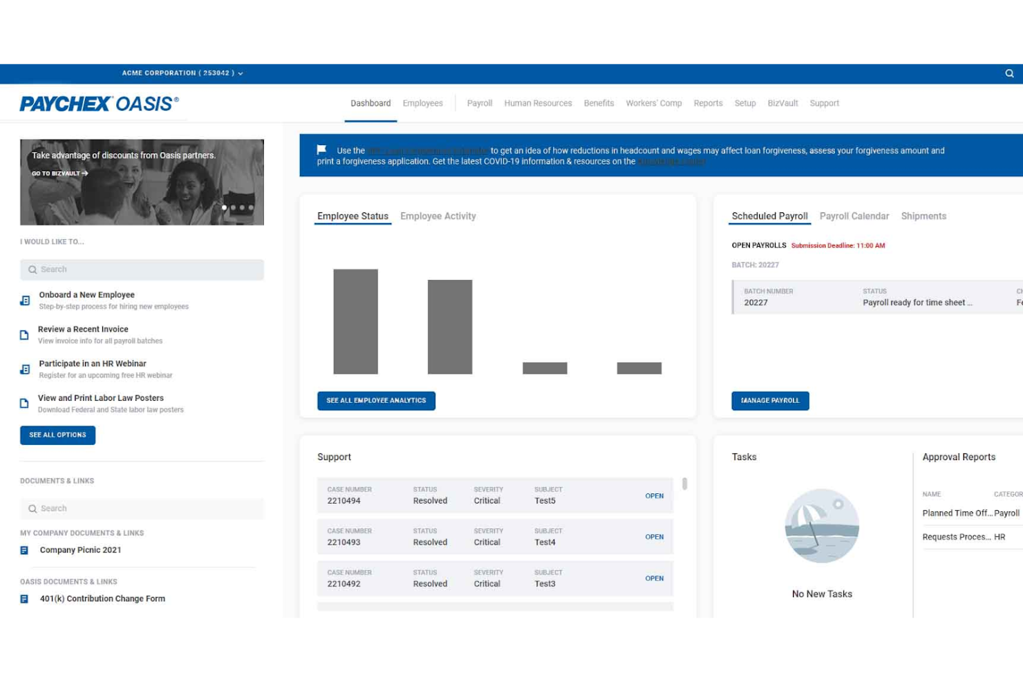 Paychex screenshot - 10 beste Lohnabrechnungssoftware für einen Mitarbeiter im Jahr 2026