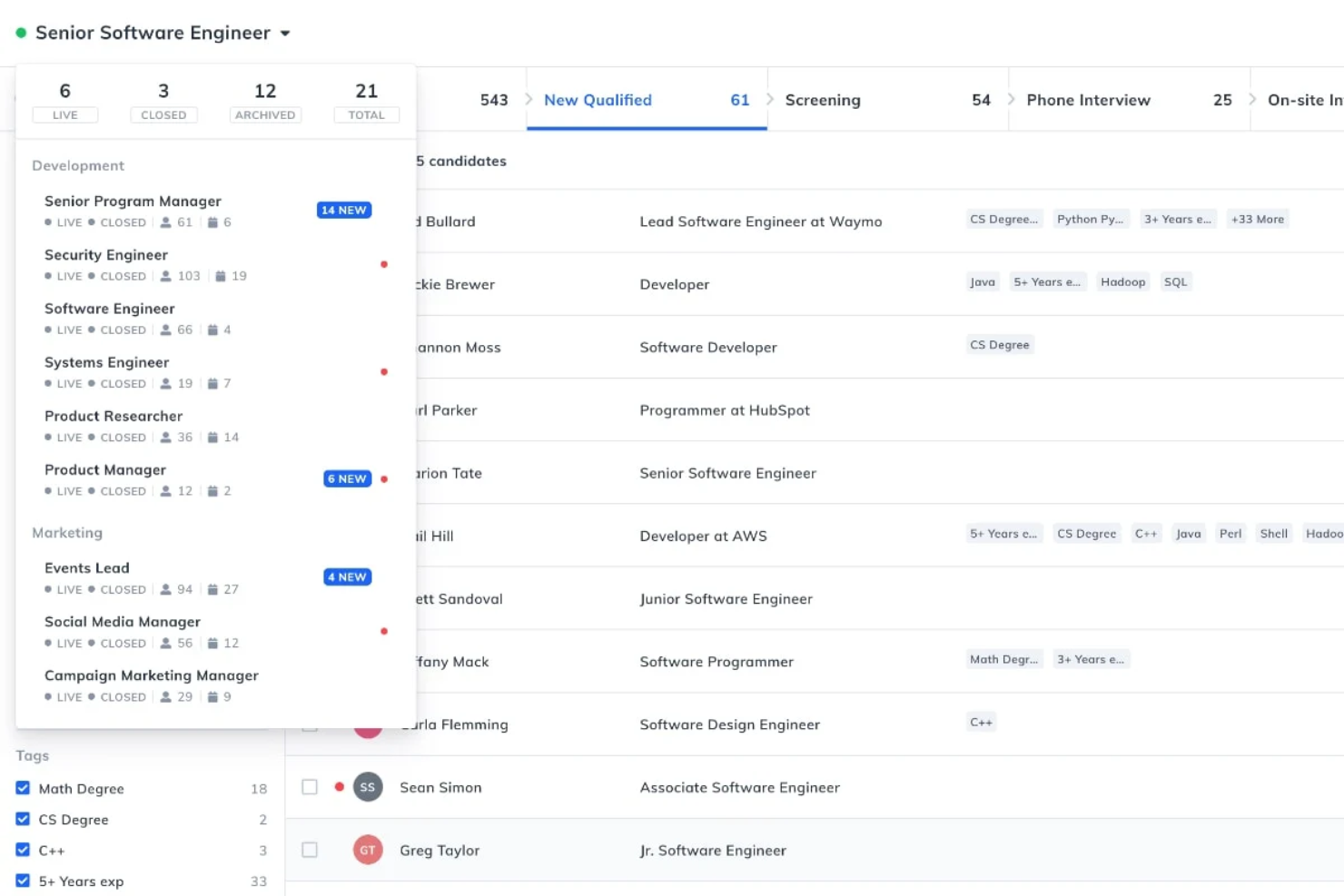 GoHire screenshot - 20 Meilleures Alternatives à Lever pour 2026
