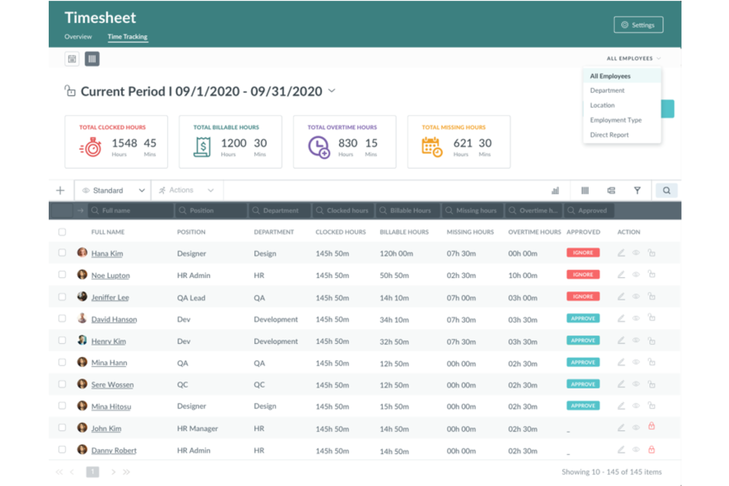 HR Cloud screenshot - 20 Meilleurs Logiciels RH Intégrés à QuickBooks en 2026