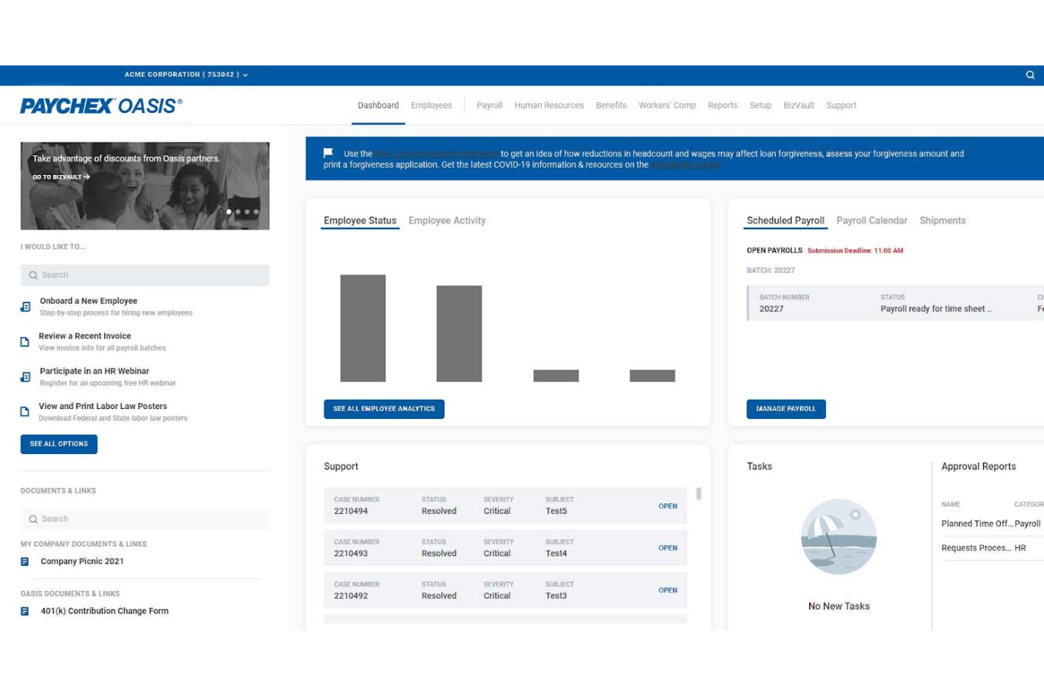 Paychex Flex screenshot - Les 10 logiciels RH pour les cabinets d’avocats en 2026
