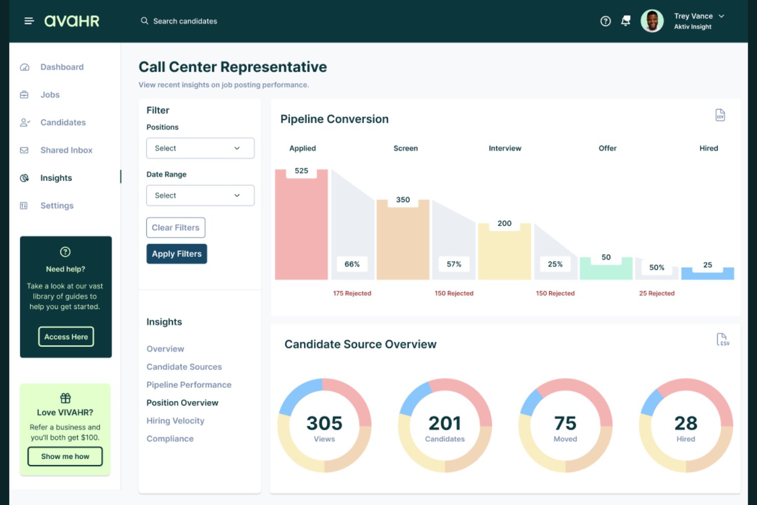 AvaHR screenshot - Les 10 meilleurs logiciels de recrutement gratuits évalués en 2026