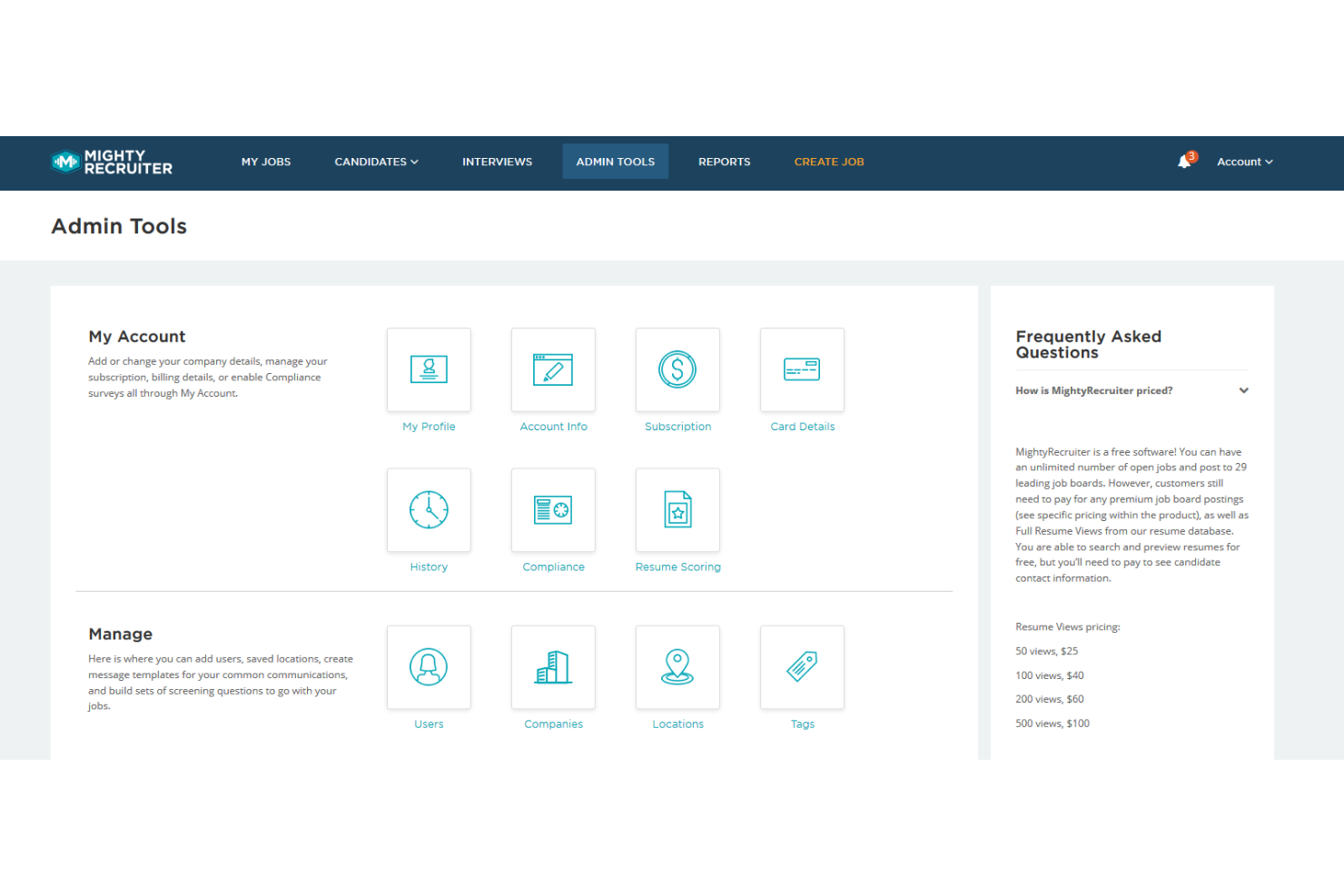 MightyRecruiter screenshot - 15 Meilleurs Logiciels de Recrutement Gratuits Passés en Revue en 2026
