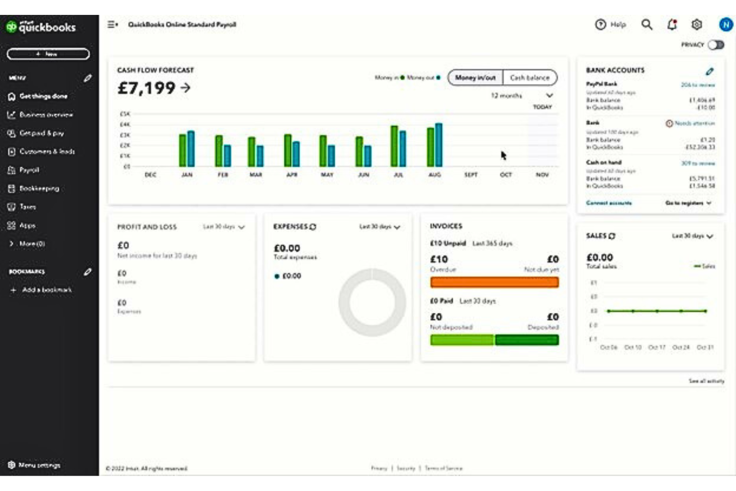 QuickBooks Payroll screenshot - 13 Meilleurs Logiciels RH et Comptabilité de 2026