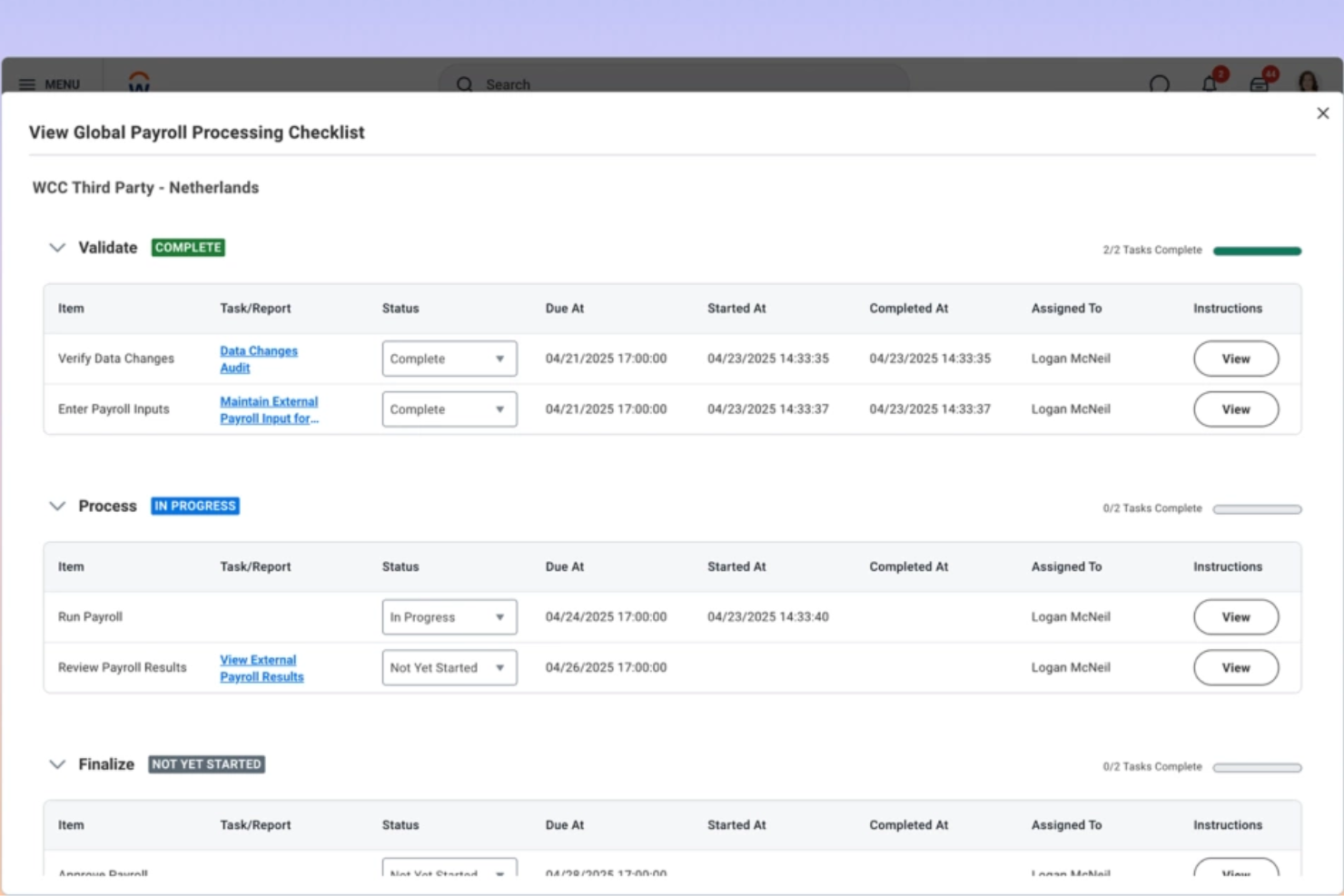 Workday screenshot - 23 Beste Lohnabrechnungssoftware &amp; Services für Steuerberater 2026