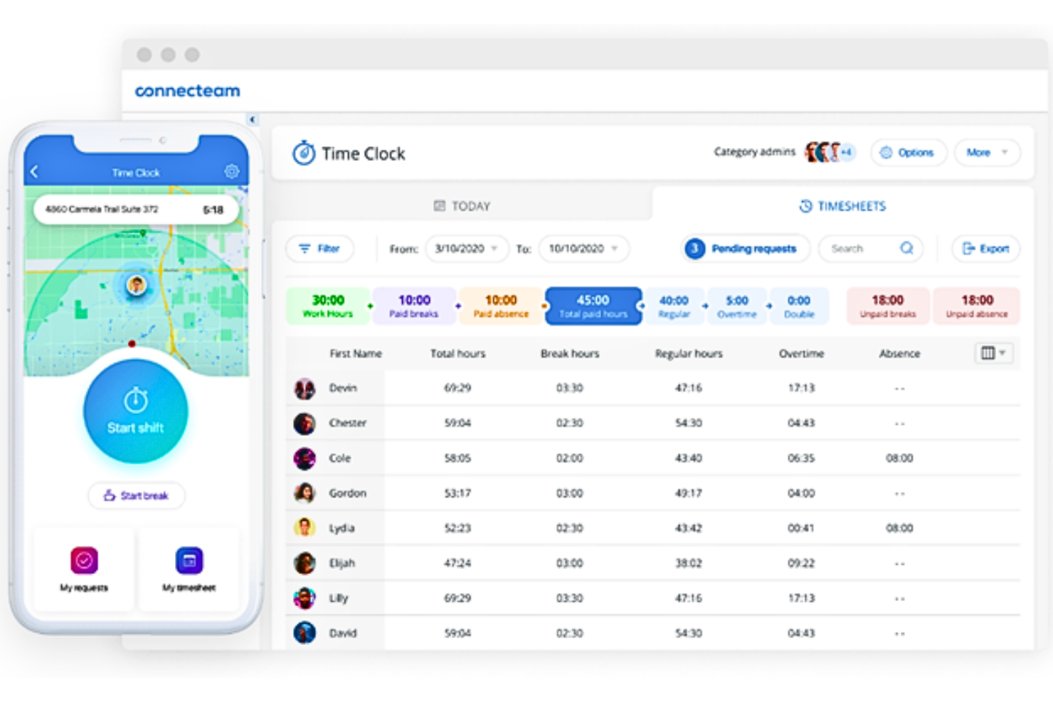 Connecteam screenshot - 20 meilleures applications de gestion des ressources humaines de 2026 : Comparatif