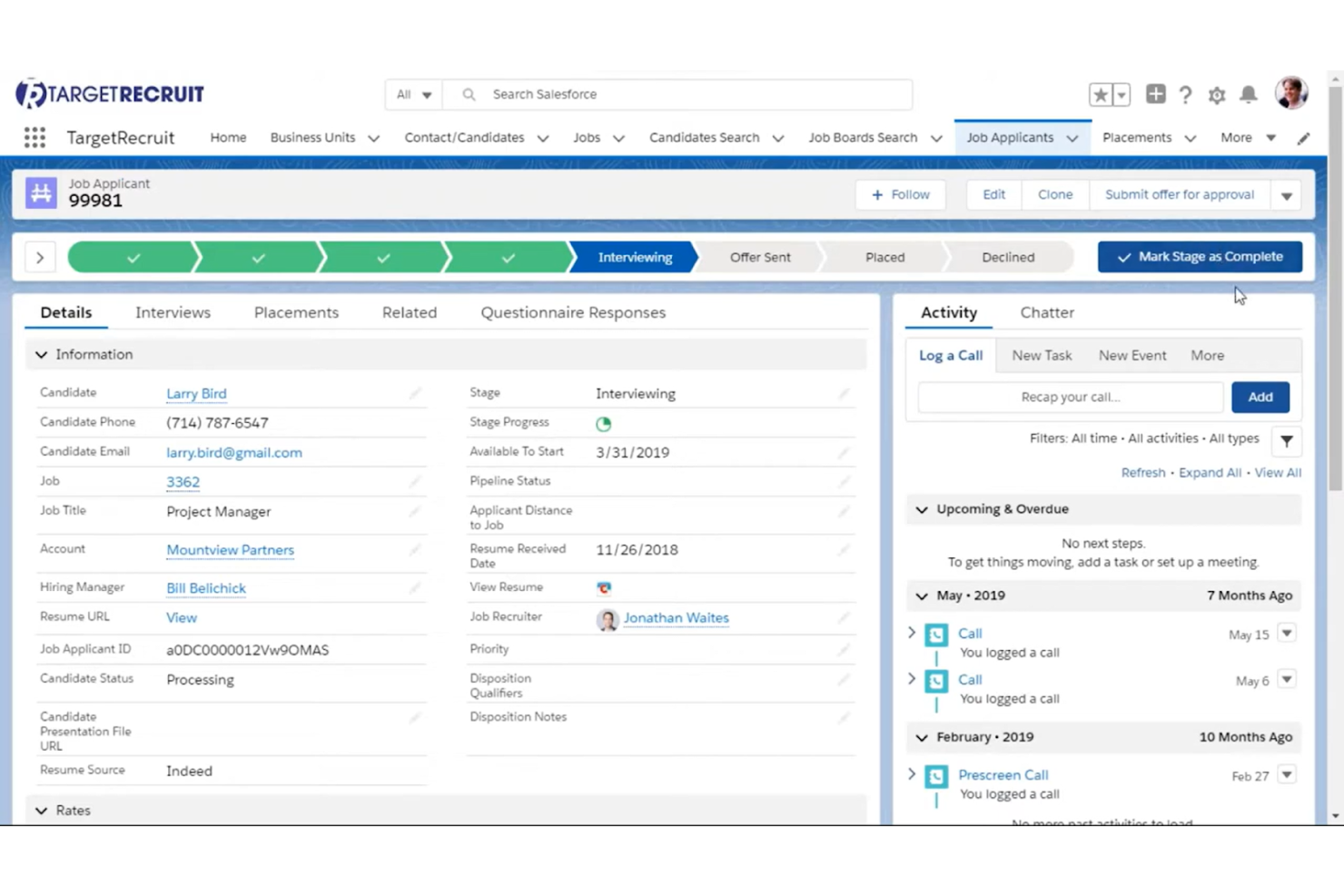 TargetRecruit screenshot - 25 Beste Software für Personalvermittlungsagenturen 2026