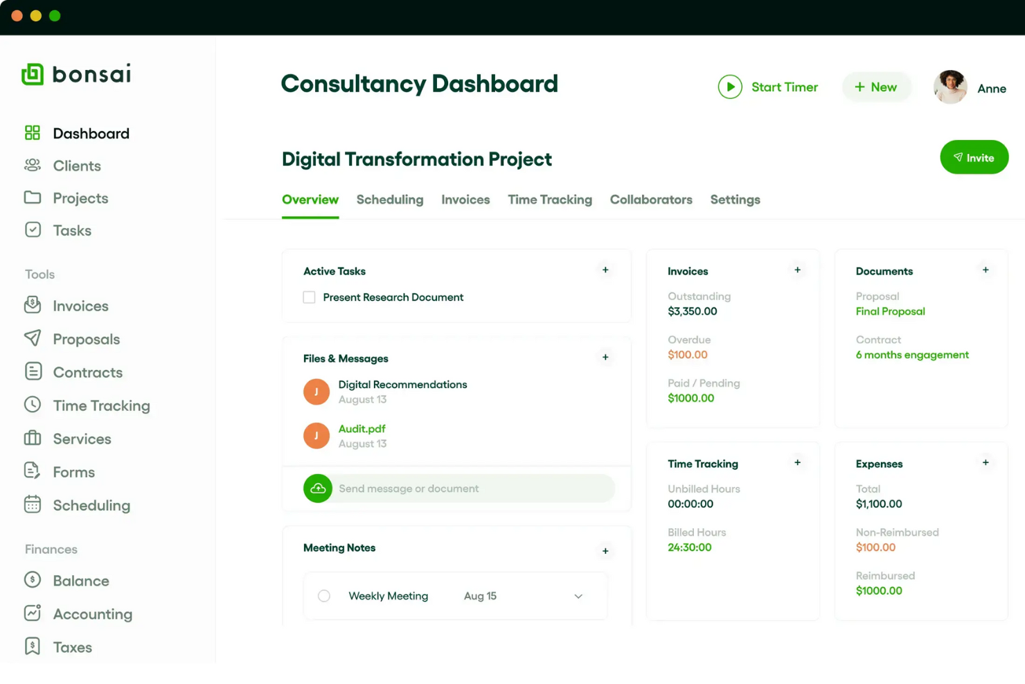 Bonsai Agency Software screenshot - Les 10 meilleurs logiciels de gestion d’entreprise de 2026 : comparatif