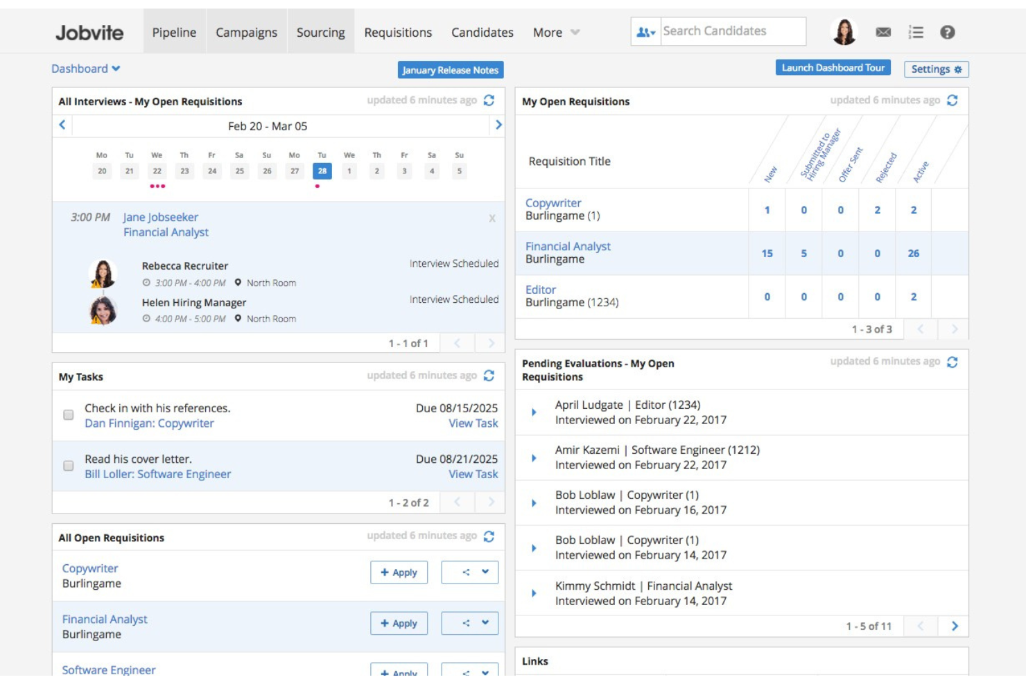 Jobvite screenshot - 10 meilleurs logiciels de recrutement cloud pour les équipes RH en 2026