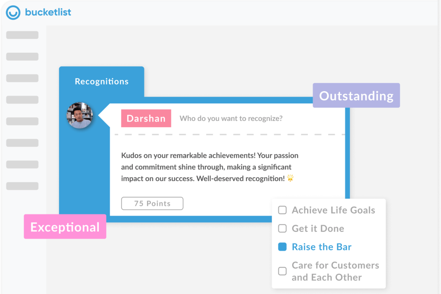 Bucketlist Rewards screenshot - 20 meilleurs programmes d’avantages employés pour automatiser les récompenses en 2026