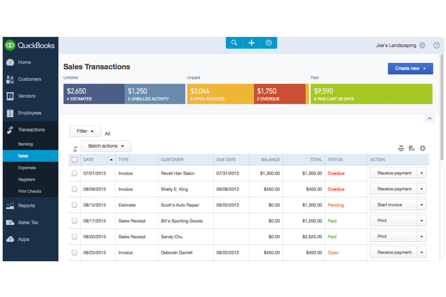 QuickBooks Online screenshot - 16 der besten kanadischen Lohnabrechnungssoftwares im Test für 2026