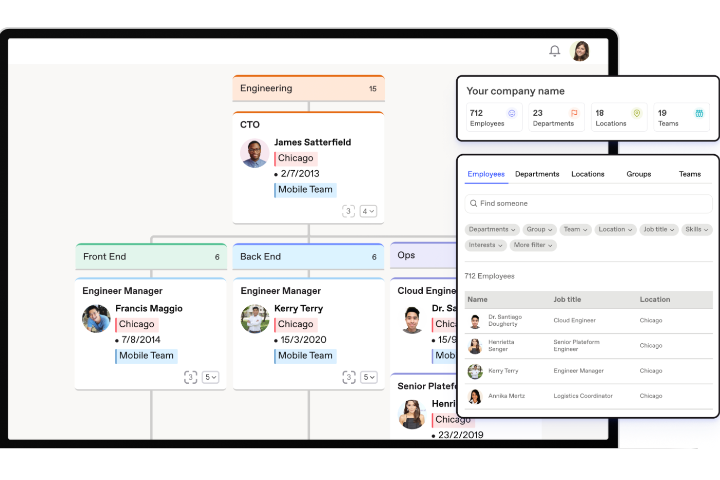 Workleap Pingboard screenshot - 22 Beste Organigramm-Tools zur Visualisierung von Teams in 2026