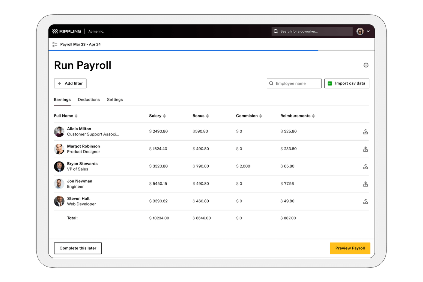 Rippling screenshot - 22 meilleurs concurrents et alternatives à BambooHR en 2026
