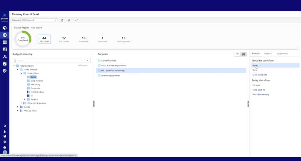 Planful screenshot - 10 Beste Workforce-Planungssoftware im Test für 2026