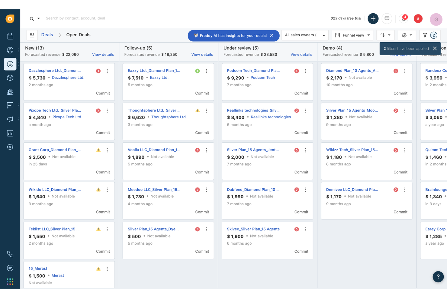 Freshsales screenshot - 38 Beste Recruiting-CRM-Software 2026 zur Talentbindung