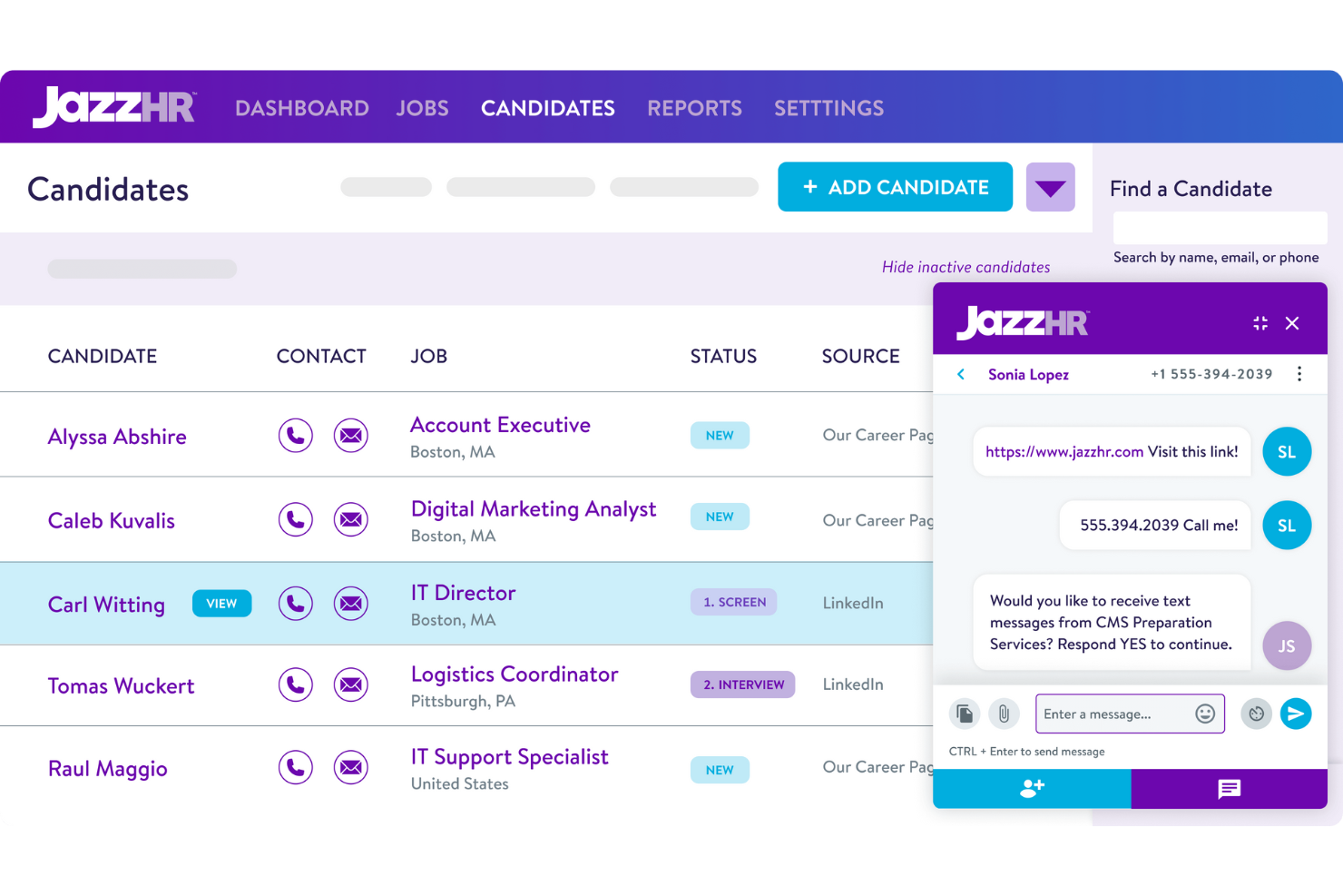 JazzHR screenshot - 20 Beste Software für Kandidatengewinnung im Jahr 2026