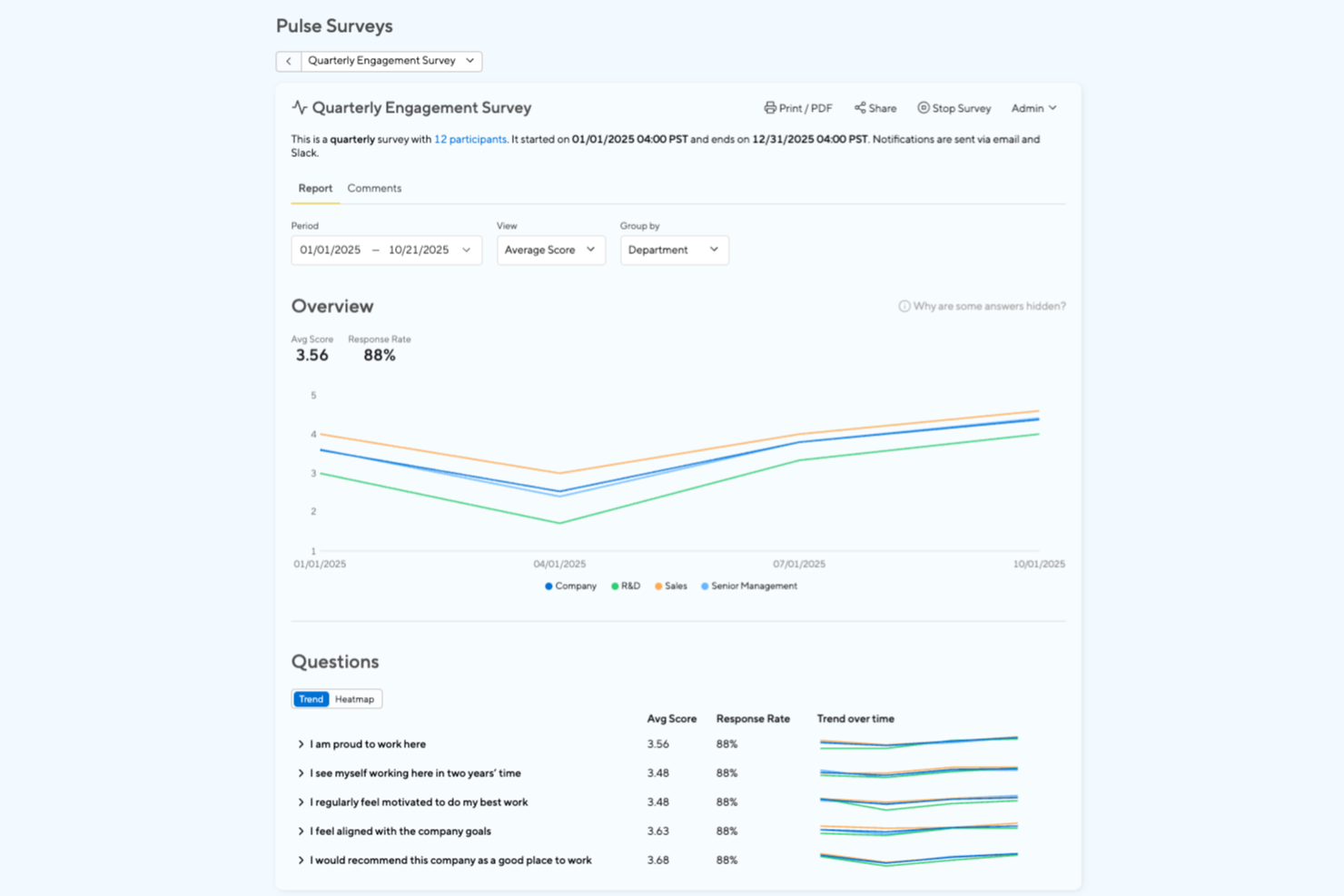 Small Improvements screenshot - 40 meilleurs outils d’enquête auprès des employés de 2026 pour recueillir les retours du personnel
