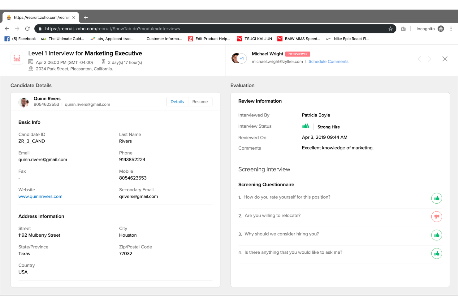 Zoho Recruit screenshot - 20 Beste ATS für kleine Unternehmen im Jahr 2026