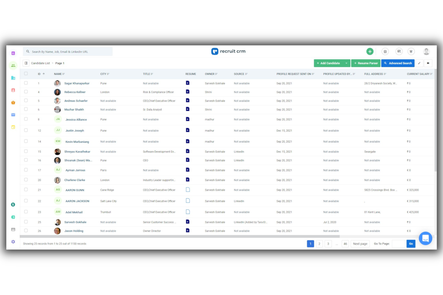 Recruit CRM screenshot - 35 Beste Personalvermittlungssoftware 2026 zur Gewinnung von Top-Talenten