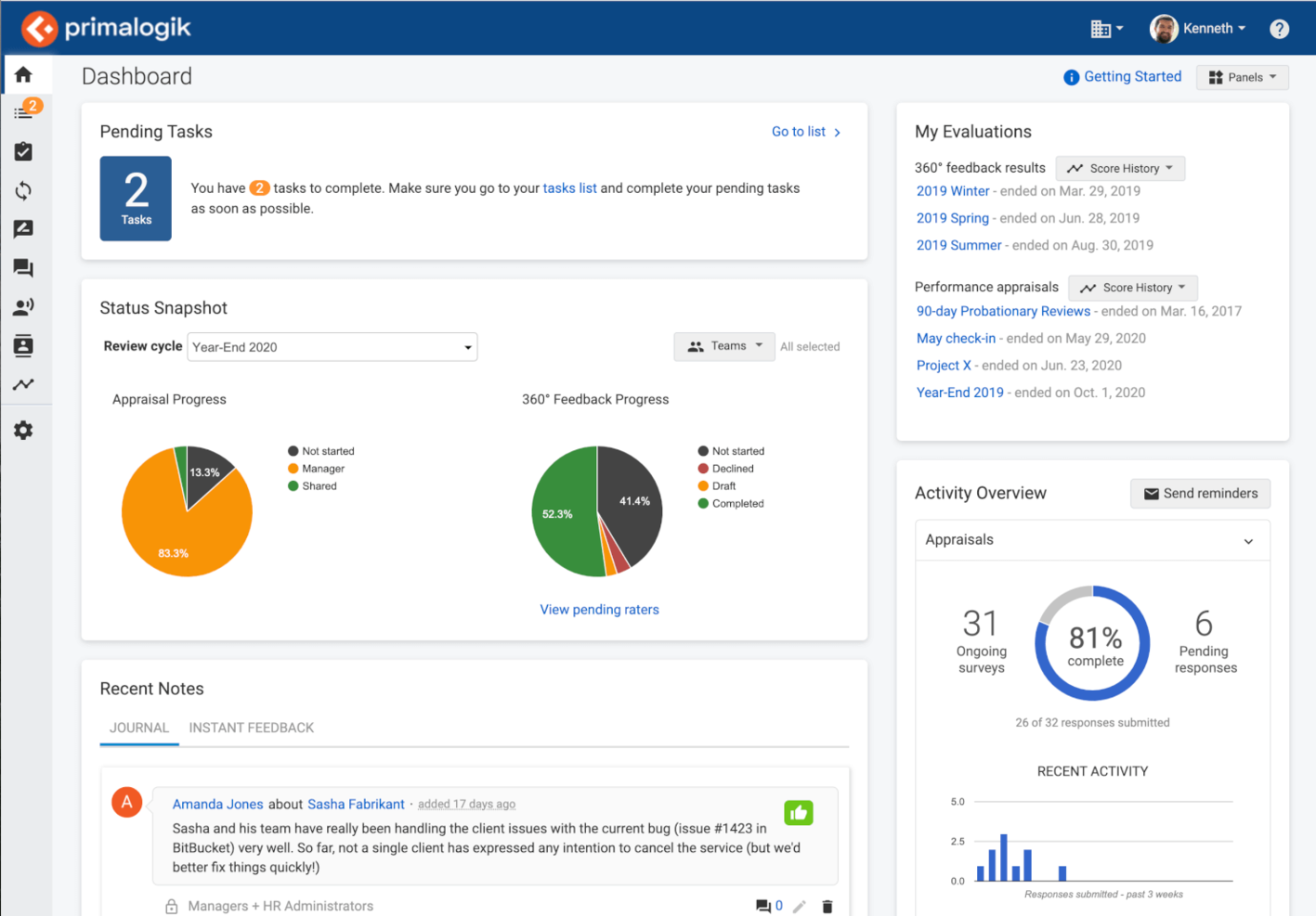 Primalogik screenshot - 10 Meilleurs Logiciels et Outils de Gestion de la Performance de 2026
