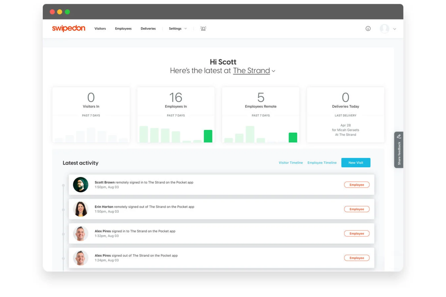 SwipedOn screenshot - 20 meilleures alternatives à Envoy en 2026